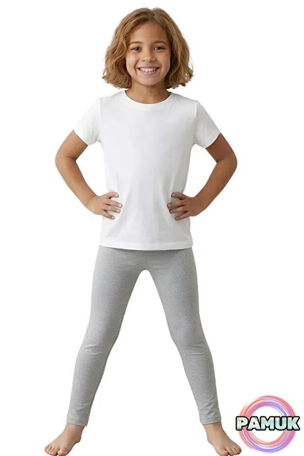 Детские леггинсы для девочек хлопковые United Fabrics, Gray