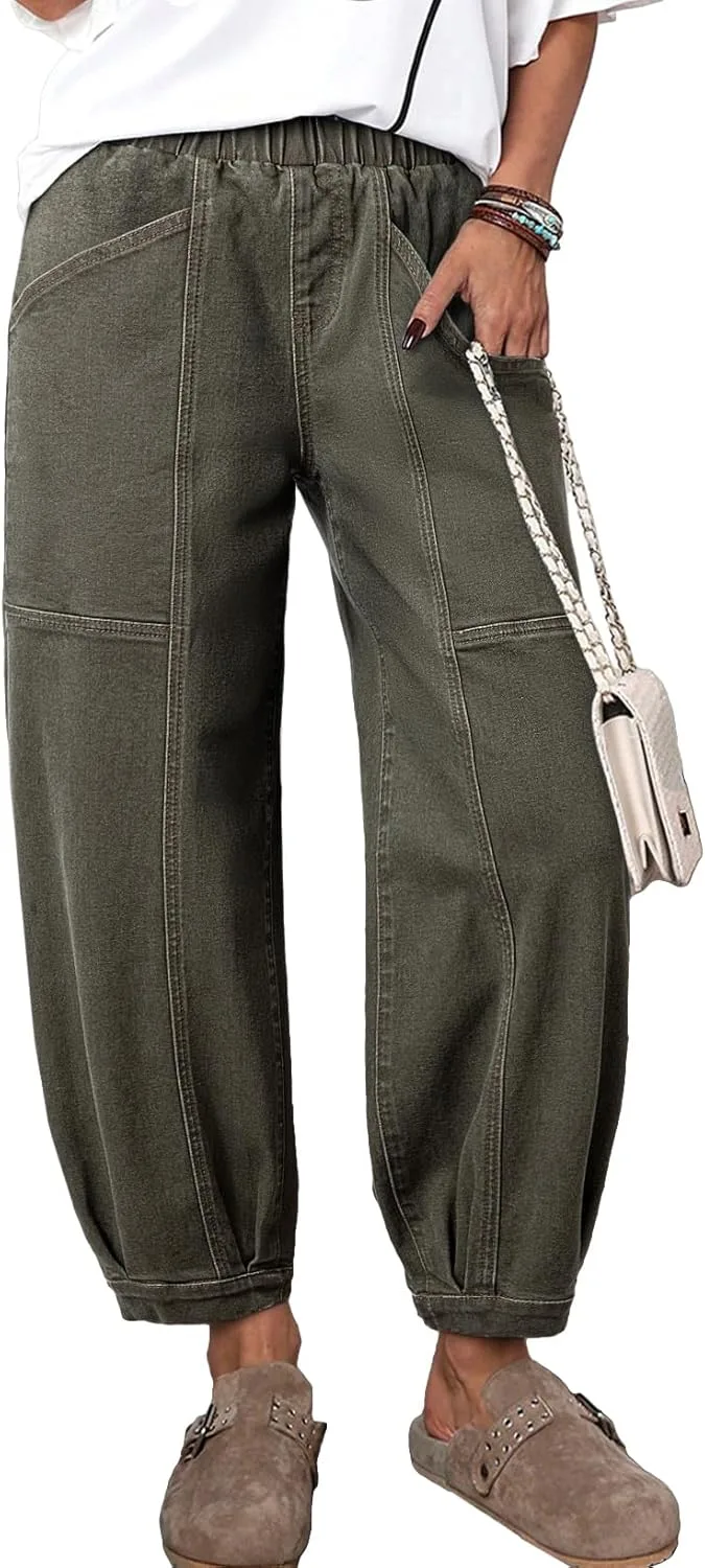 

Sidefeel Barrel джинсы для женщин, широкие, укороченные