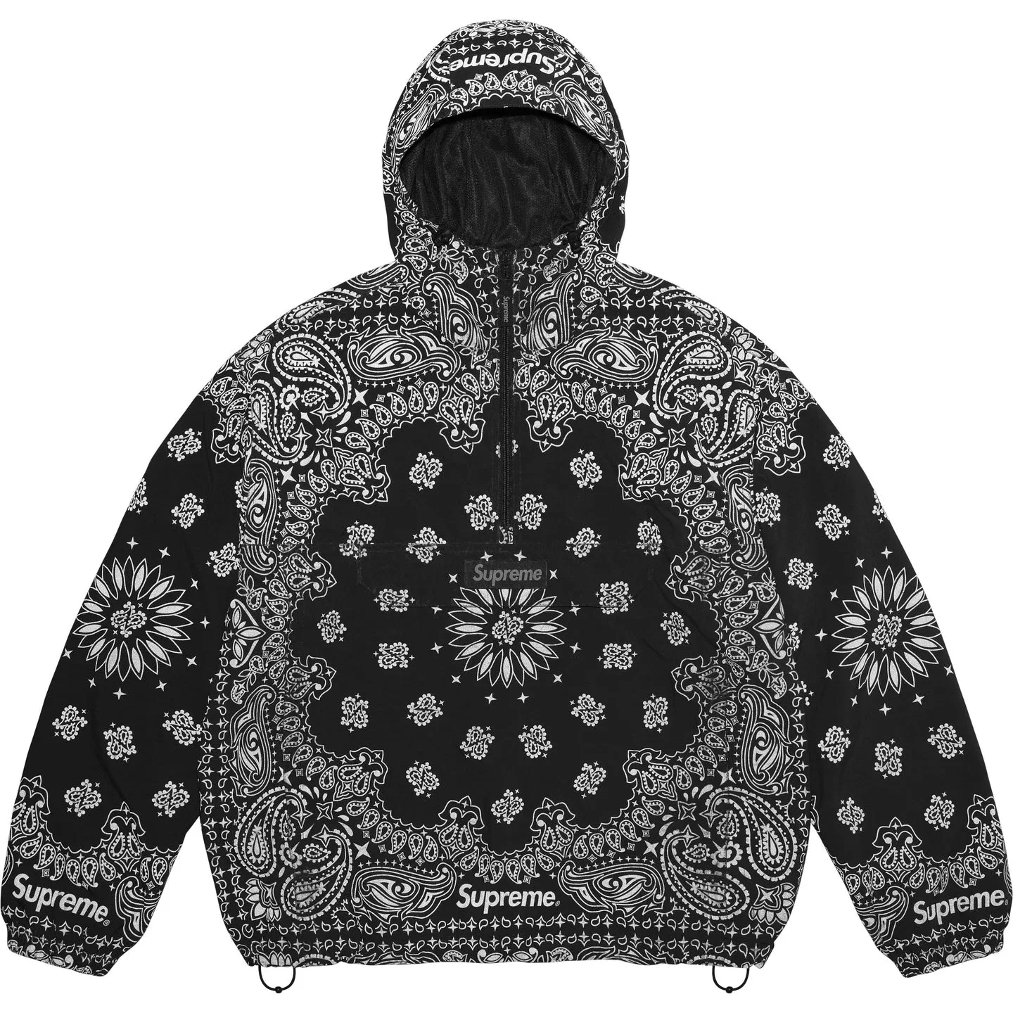 Куртка Supreme с капюшоном, неотстегивающаяся, умеренная, черная — фото 3