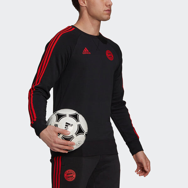 Толстовка Men's adidas Fcb Swt Top Logo Printing Contrasting Colors Stripe Soccer/Football Sports Black, мультиколор — фото 4