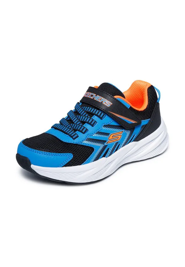 Беговые кроссовки microspec Skechers, Black/Blue Synthetic/Textile/Orange Trim — фото 2