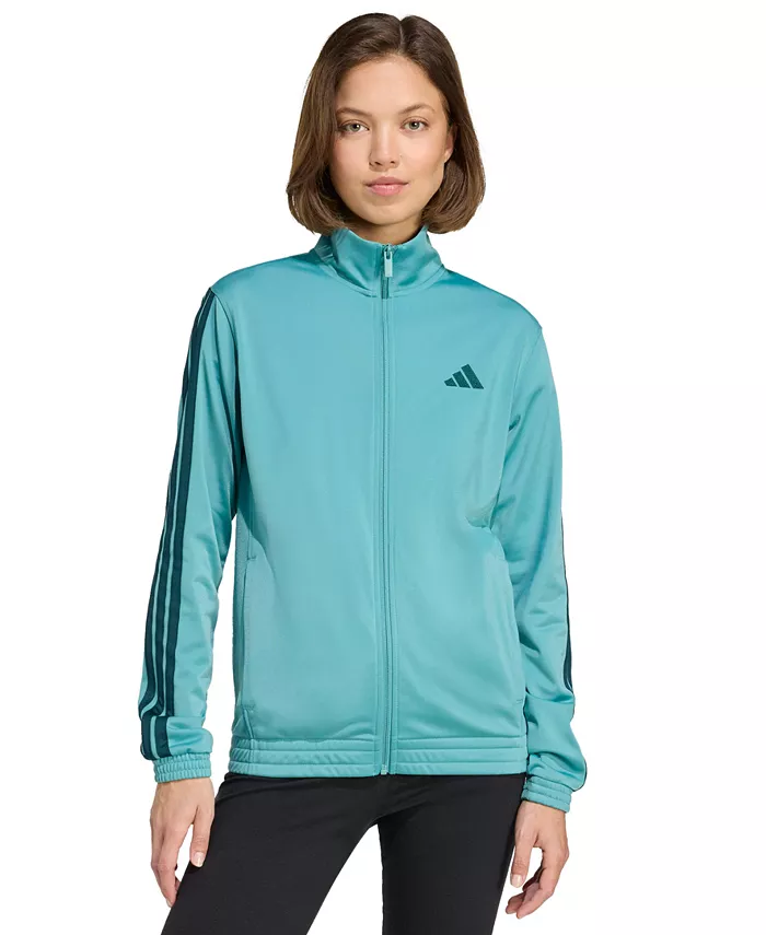 

Женская трикотажная спортивная куртка с тремя полосками, размеры XS–4X adidas, синий