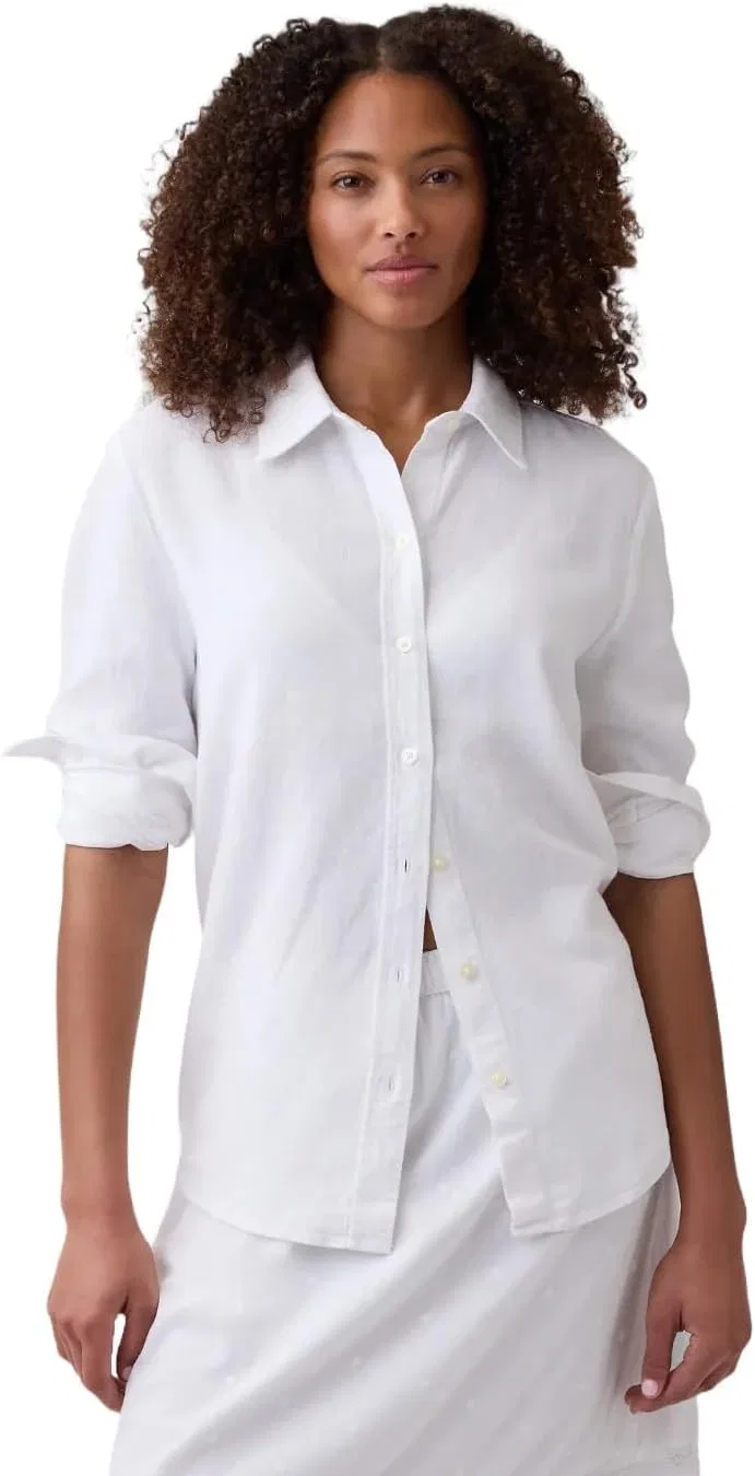 Блуза льняная Easy Shirt, GAP, белый