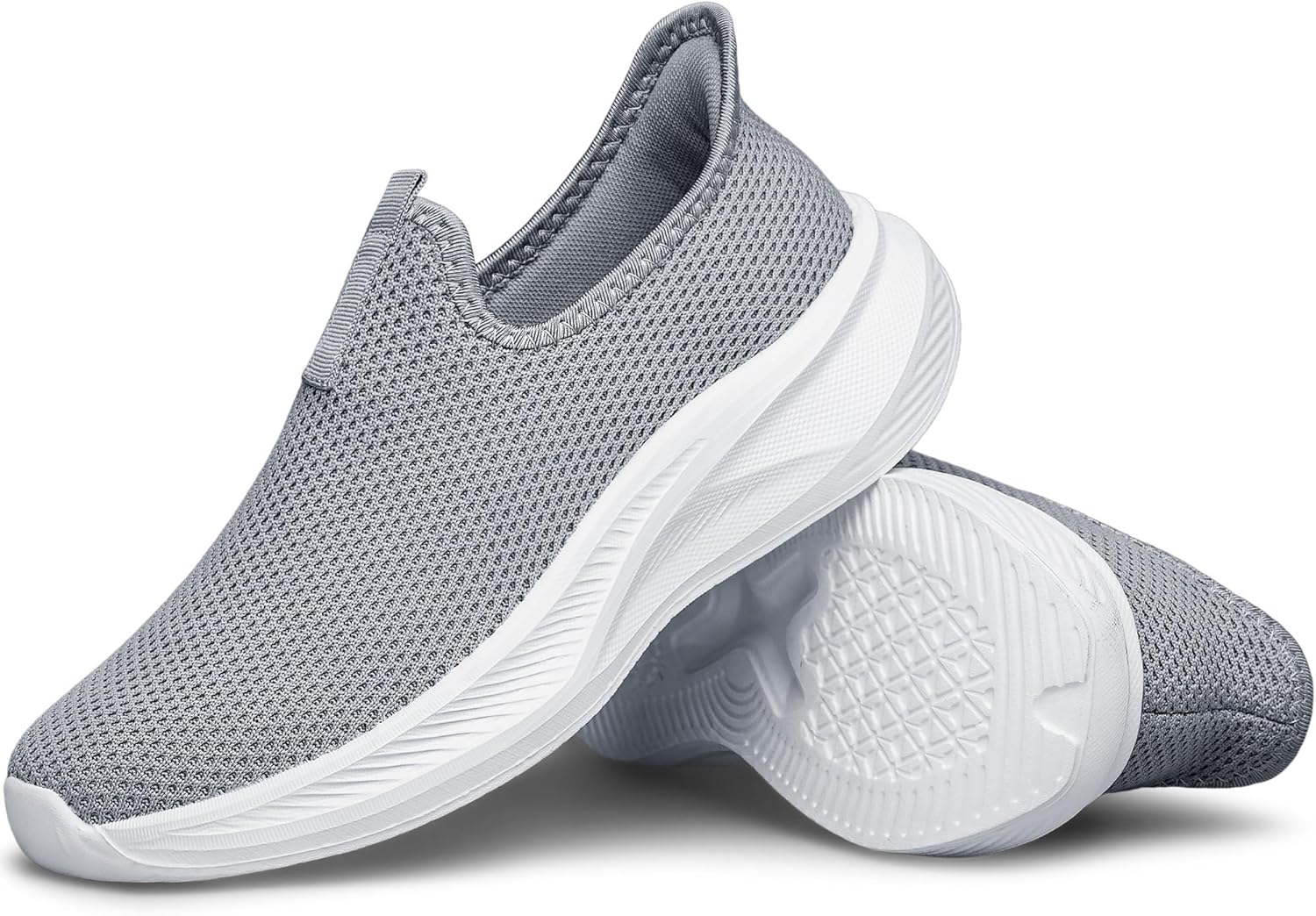 

Унисекс кроссовки-носки ленивые, слипоны, повседневные, легкие, плоские, вязаные, сетчатые, удобные, дышащие Uuyouni, светло-серый