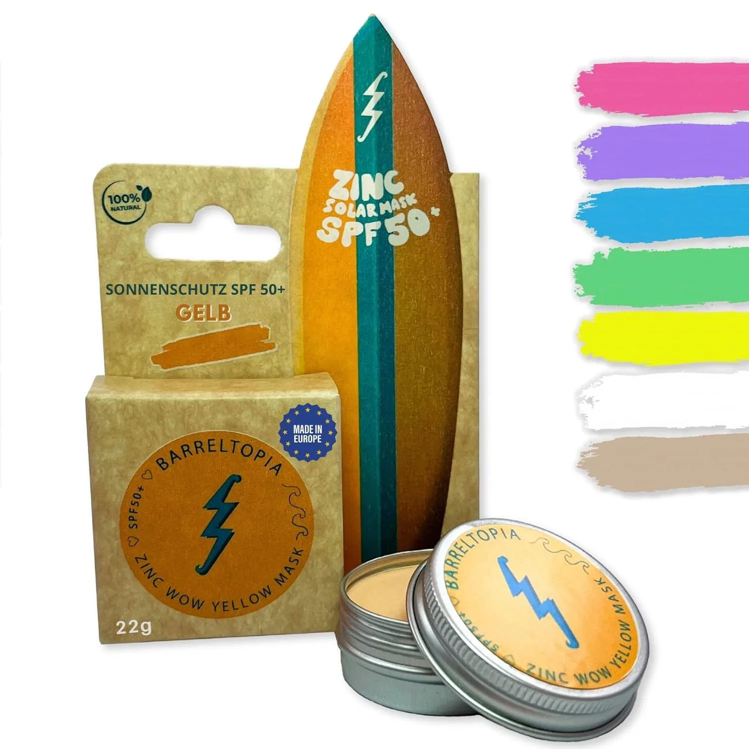 Солнцезащитный стик SPF 50 для лица и губ от Barreltopia Barreltopia, Yellow