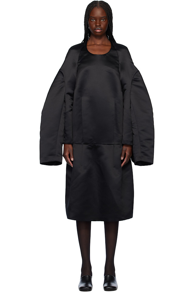 

Сатиновое плотное платье миди Comme Des Garçons, черный
