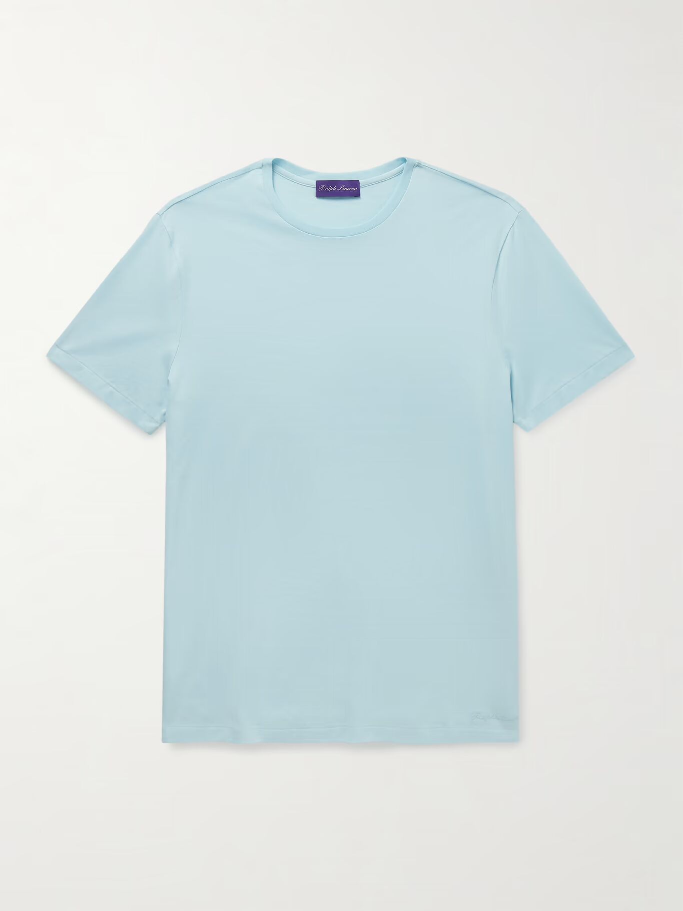 

Футболка из хлопка-флис с вышитым логотипом RALPH LAUREN PURPLE LABEL, синий