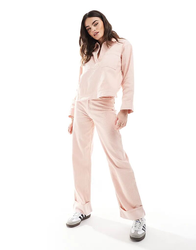 

Джинсовый шнур папины джинсы розового цвета ASOS DESIGN
