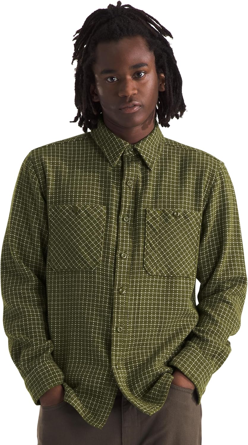 

THE NORTH FACE Мужская фланелевая рубашка Valley Twill, Forest Olive Grid Plaid