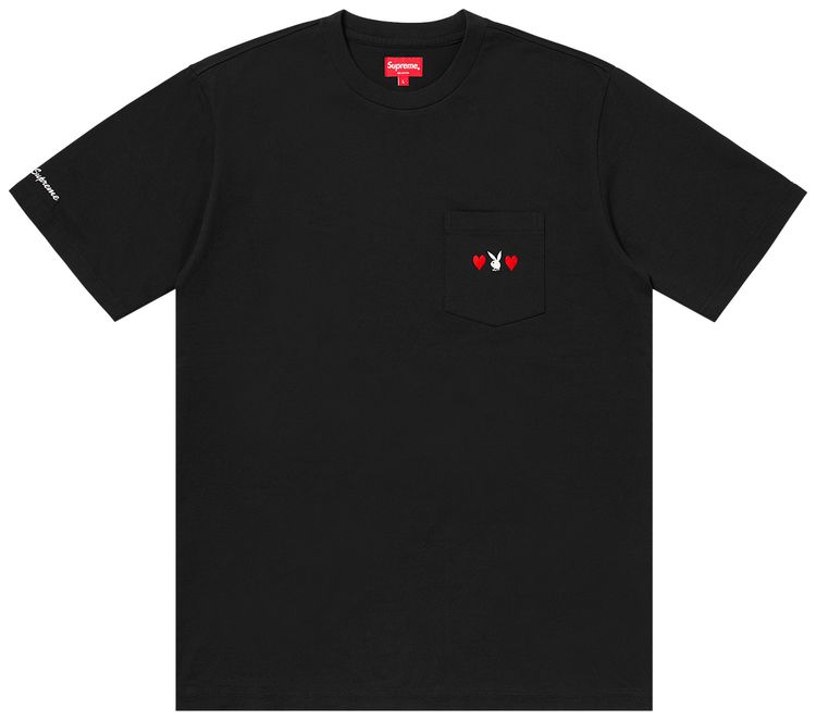 

Футболка Supreme x Playboy Pocket Short-Sleeve Tee 'Black', черный