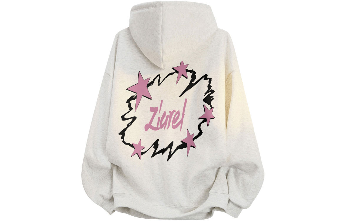 

Толстовка Unisex Hooded Moderate Heavyweight ZIAREL, белый heather серый