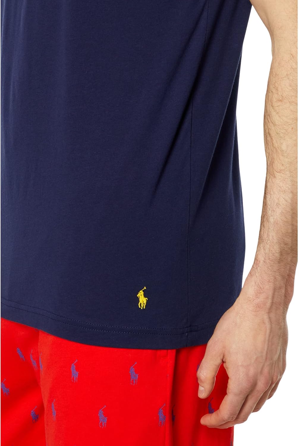 POLO RALPH LAUREN мужская футболка с коротким рукавом Classic Fit Cotton, Cruise Navy/Polo Yellow — фото 3