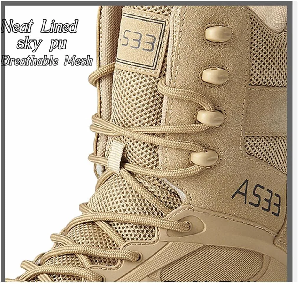 

Мужские тактические ботинки, военные рабочие ботинки, пустынные боевые ботинки, уличные ботинки для походов, мотоциклов и скалолазания Zivopah, бежевый