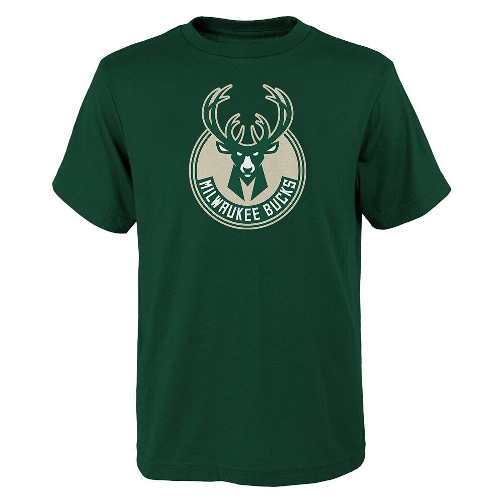 Зеленая футболка с логотипом Youth Hunter Milwaukee Bucks Primary Outerstuff, цвет Buk Multi — фото 2