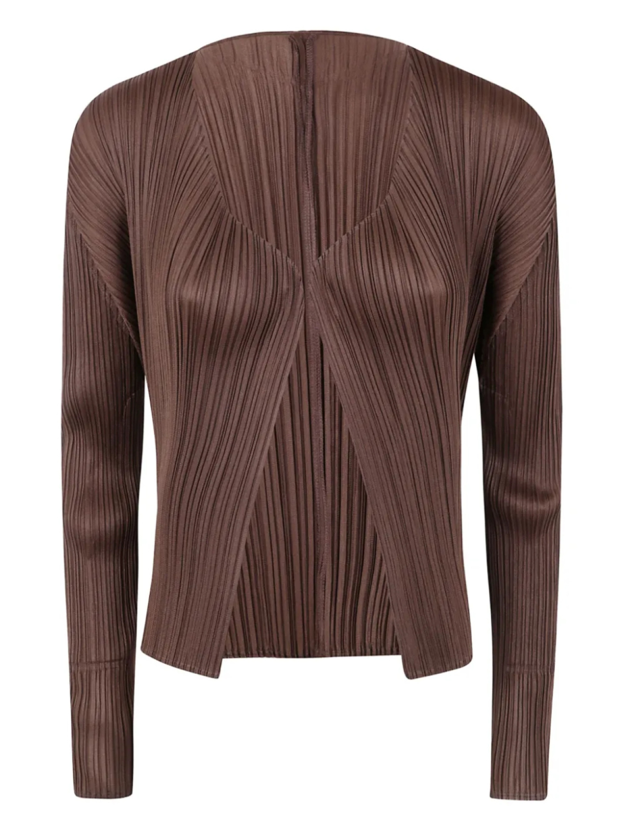 

Pleats Please Issey Miyake плиссированный кардиган с длинными рукавами, коричневый