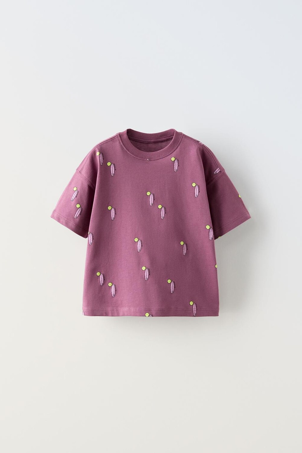 

Футболка с принтом ZARA, цвет aubergine