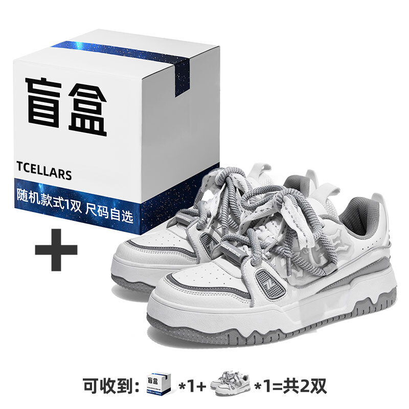 

Кроссовки TCELLARS Skateboarding Shoes Unisex Low-top, цвет Panda white + random blind box