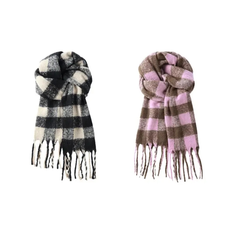 

J W Вязаный шарф унисекс, 2 Pack (Black+Pink)