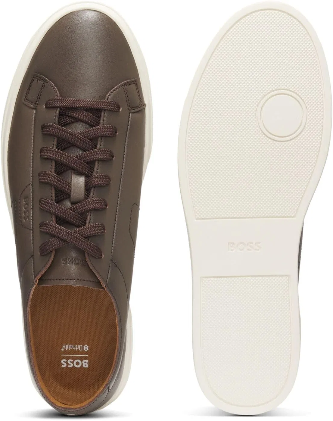 BOSS Мужские теннисные кроссовки Kieran_Tenn_bustd 10275985 01, Dark Brown — фото 4