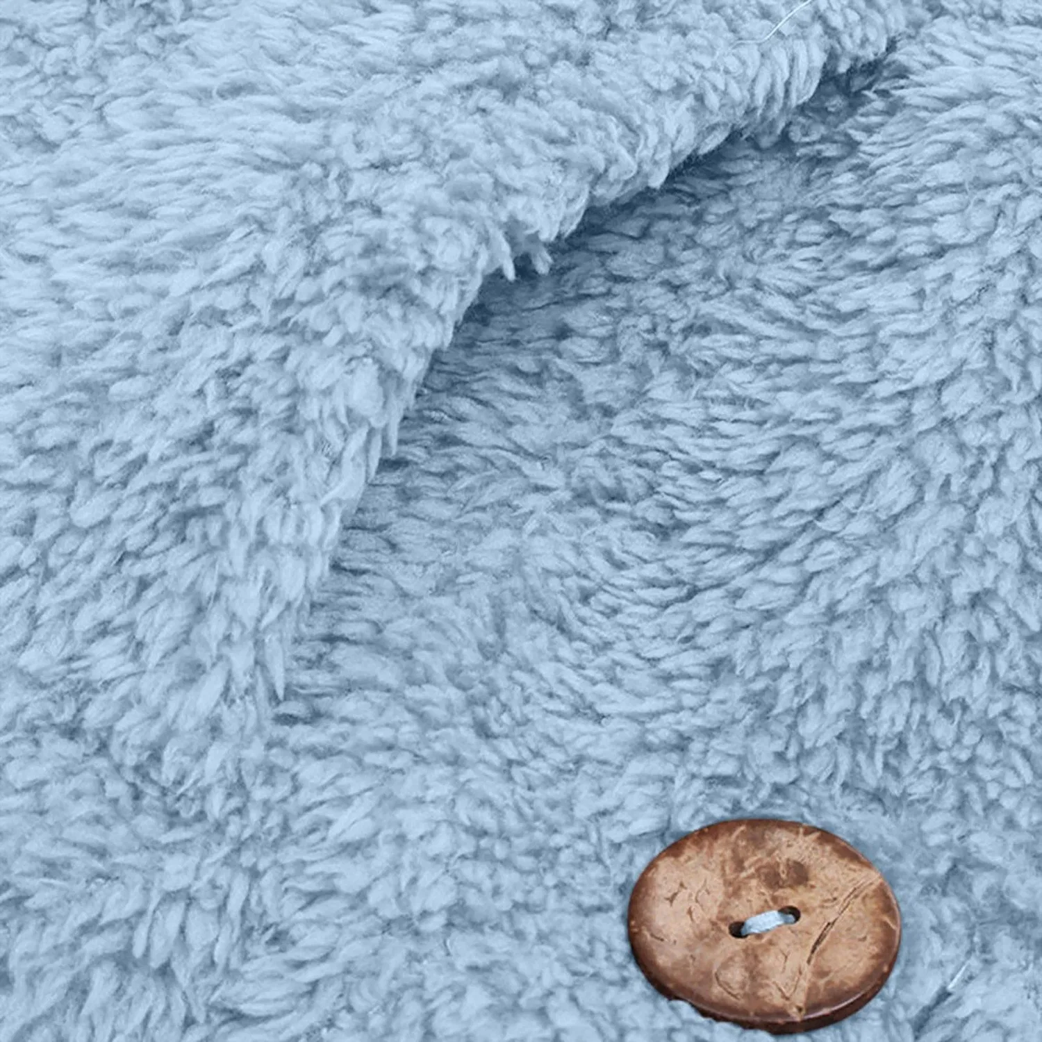 Женское пальто из флиса с капюшоном Teddy Fleece Jacket, blu cielo — фото 4