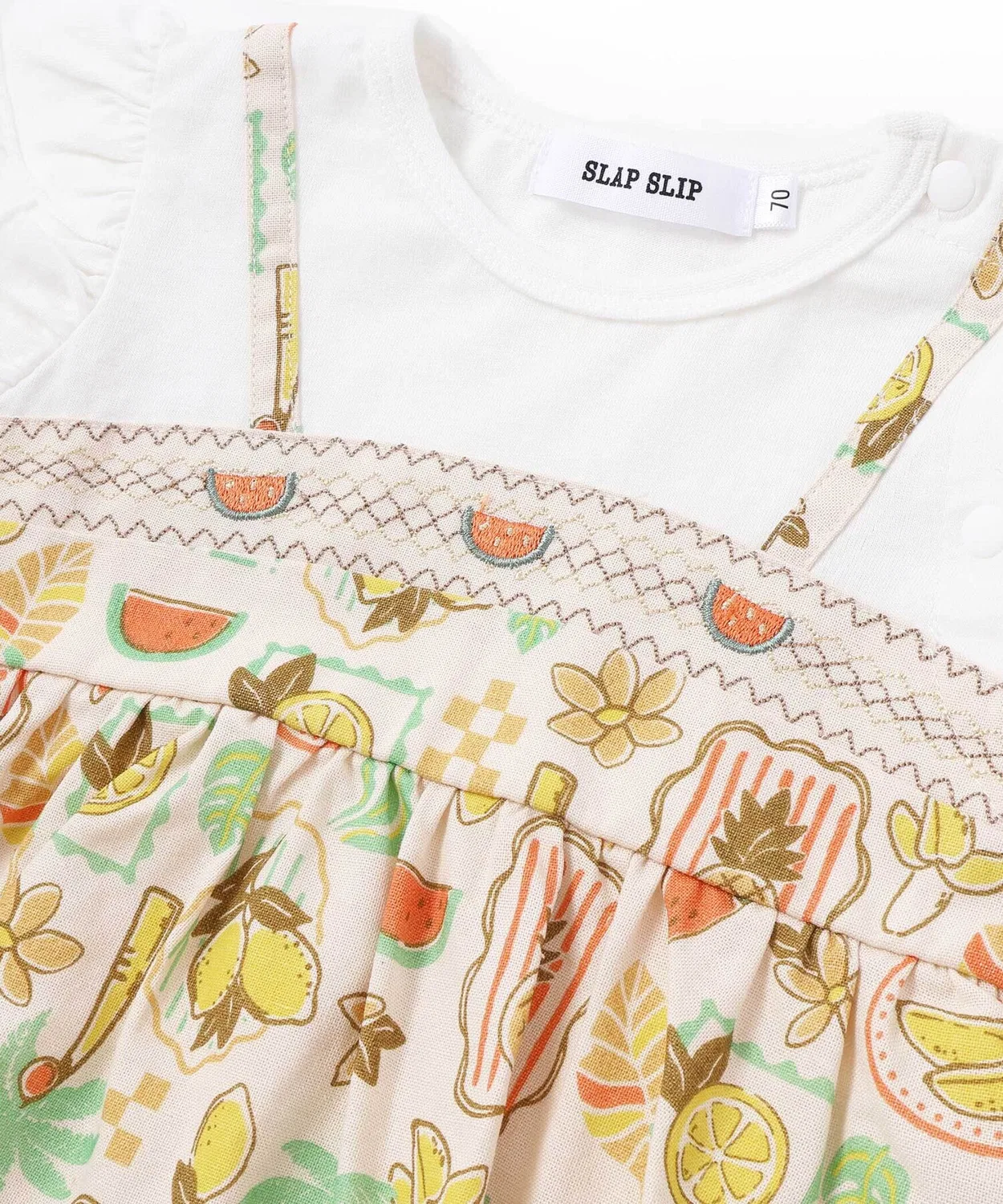 Детский комбинезон-боди с фруктовым принтом, модель Fruit Print SLAP SLIP BABY, Green — фото 4
