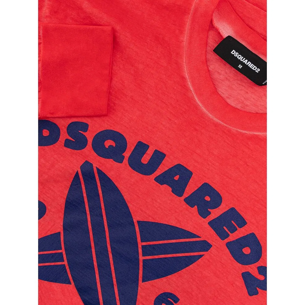 Мужская футболка с длинным рукавом и принтом Dsquared2, Red — фото 3