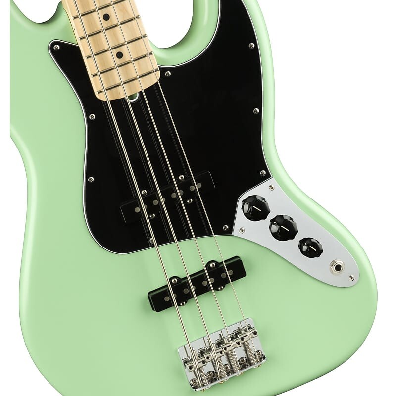 

Fender American Performer Jazz Bass - Satin Surf Green с кленовой накладкой
