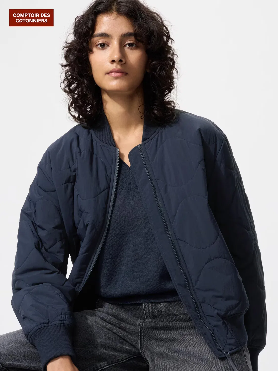 Блузон Uniqlo Pufftech, спортивный, темно-синий