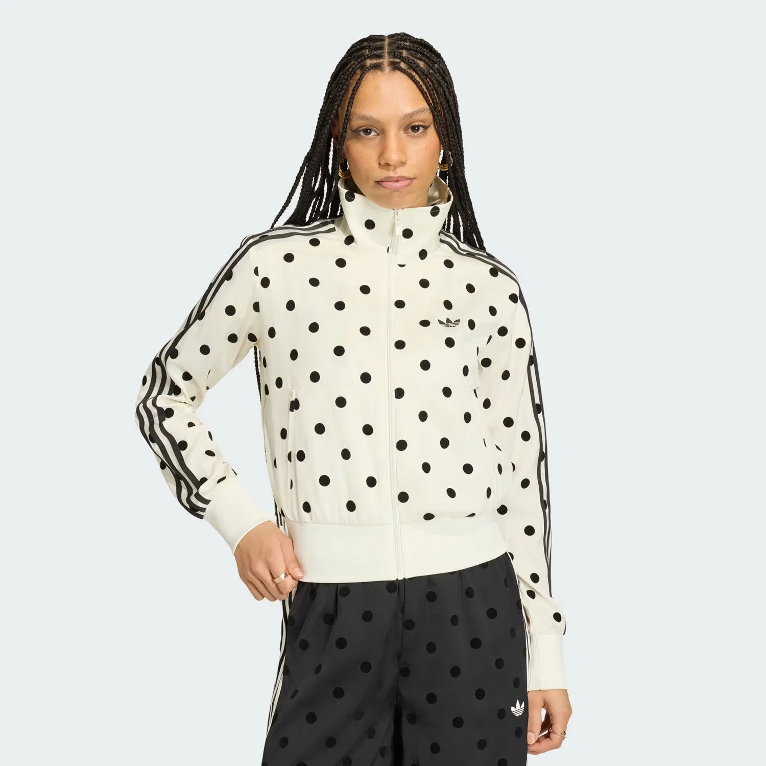 Женская олимпийка в горошек SATIN POLKA DOTS TT Adidas Originals, молочно-белый