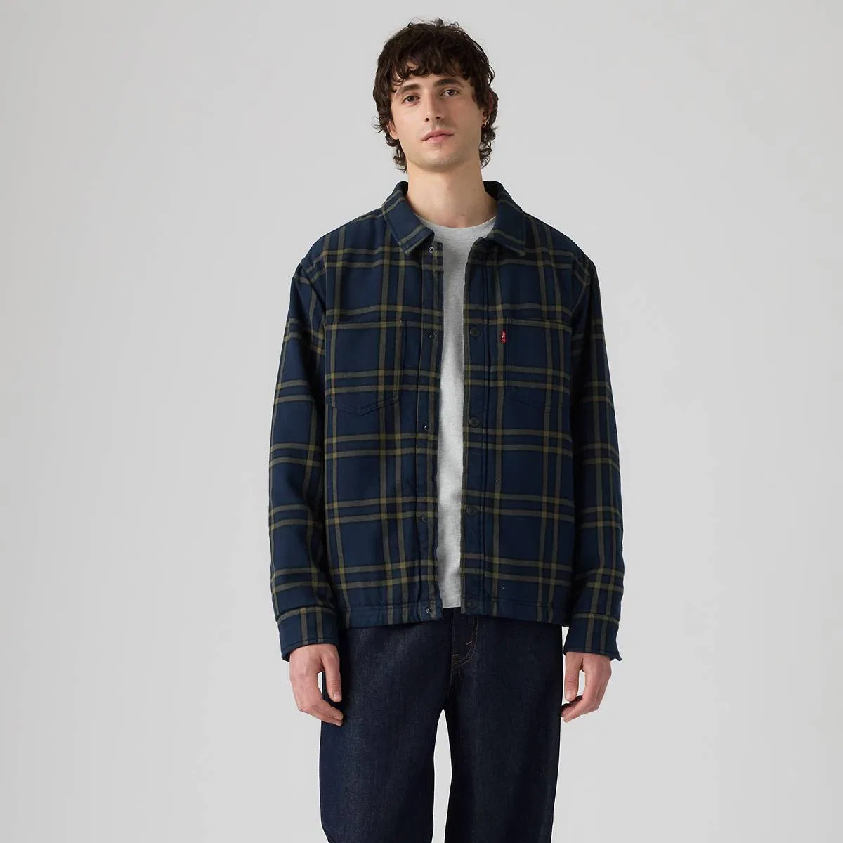 Рубашка Crowley Levi's, Colt Plaid Navy Blazer - Blue — фото 3