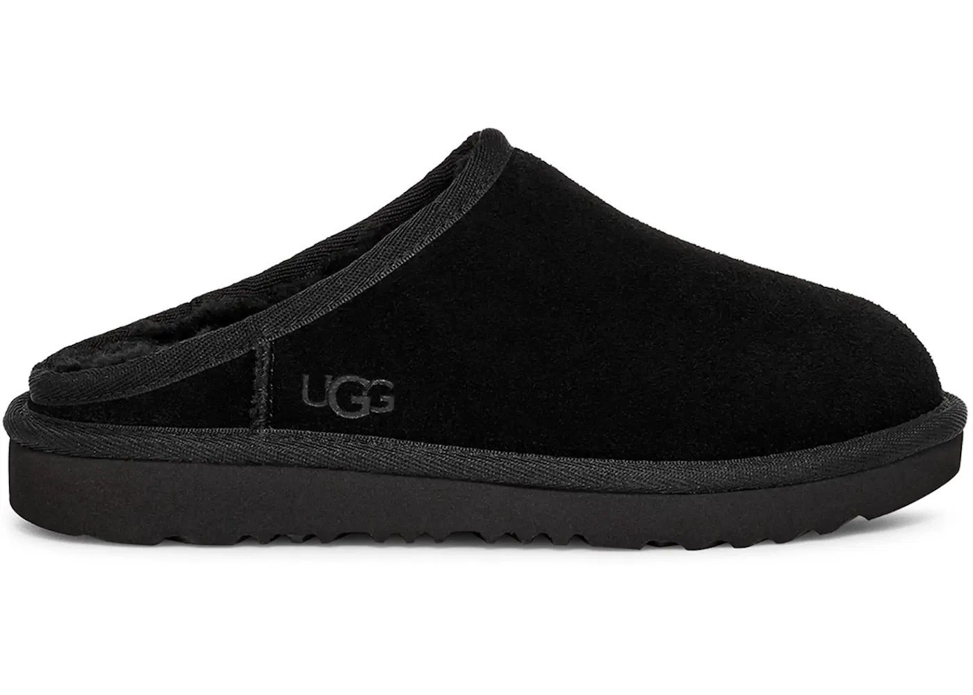 Детские тапочки с длинным ворсом UGG Classic Slip-On Slipper, Black