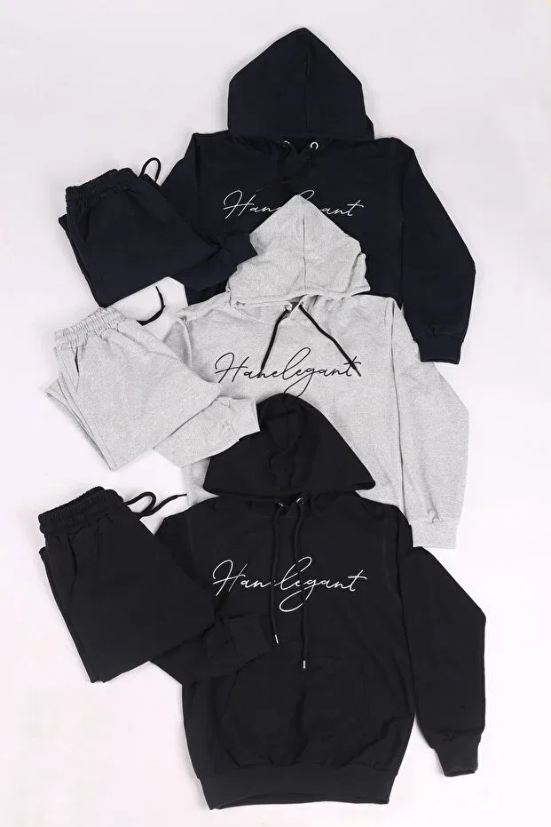Детский спортивный костюм с капюшоном Han Elegant, Black Gray Navy Blue