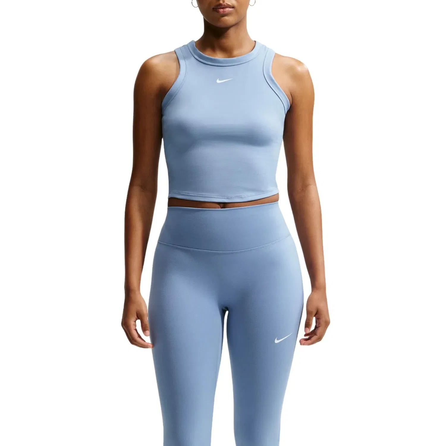 Женская футболка One Fitted Dri-FIT Cropped Tank Top 'Work Blue White' Nike, Work Blue/White — фото 3