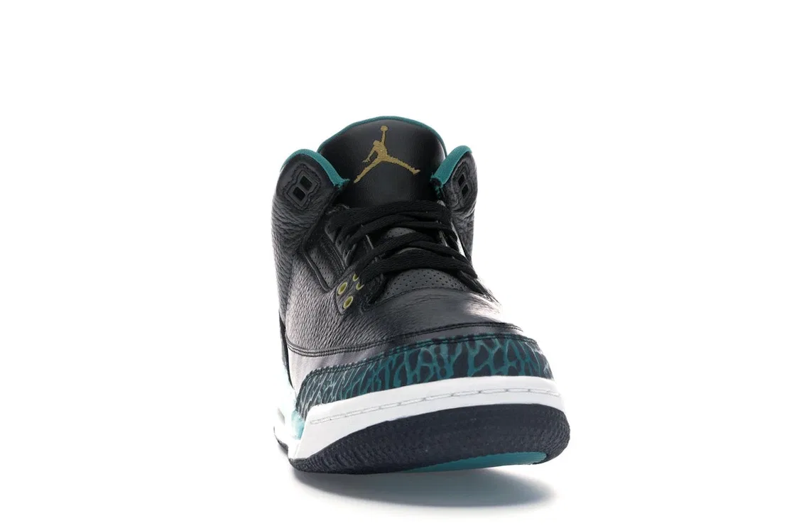 Детские кроссовки Lifestyle с принтом Jordan 3 Retro Jordan, Black/Metallic Gold-Rio Teal-White — фото 2
