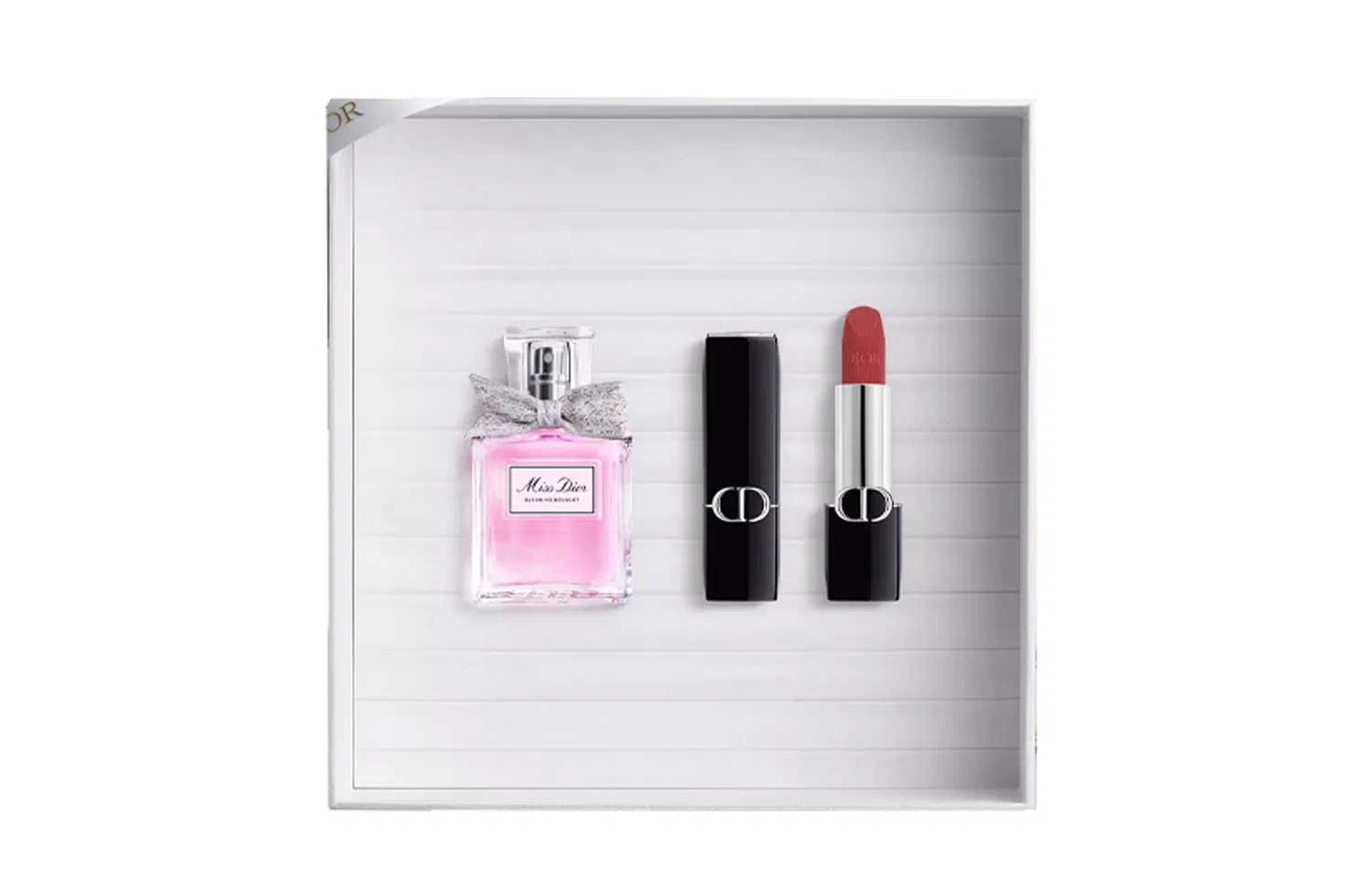 Женский набор: атласная помада и цветочный парфюм, DIOR, Red — фото 2