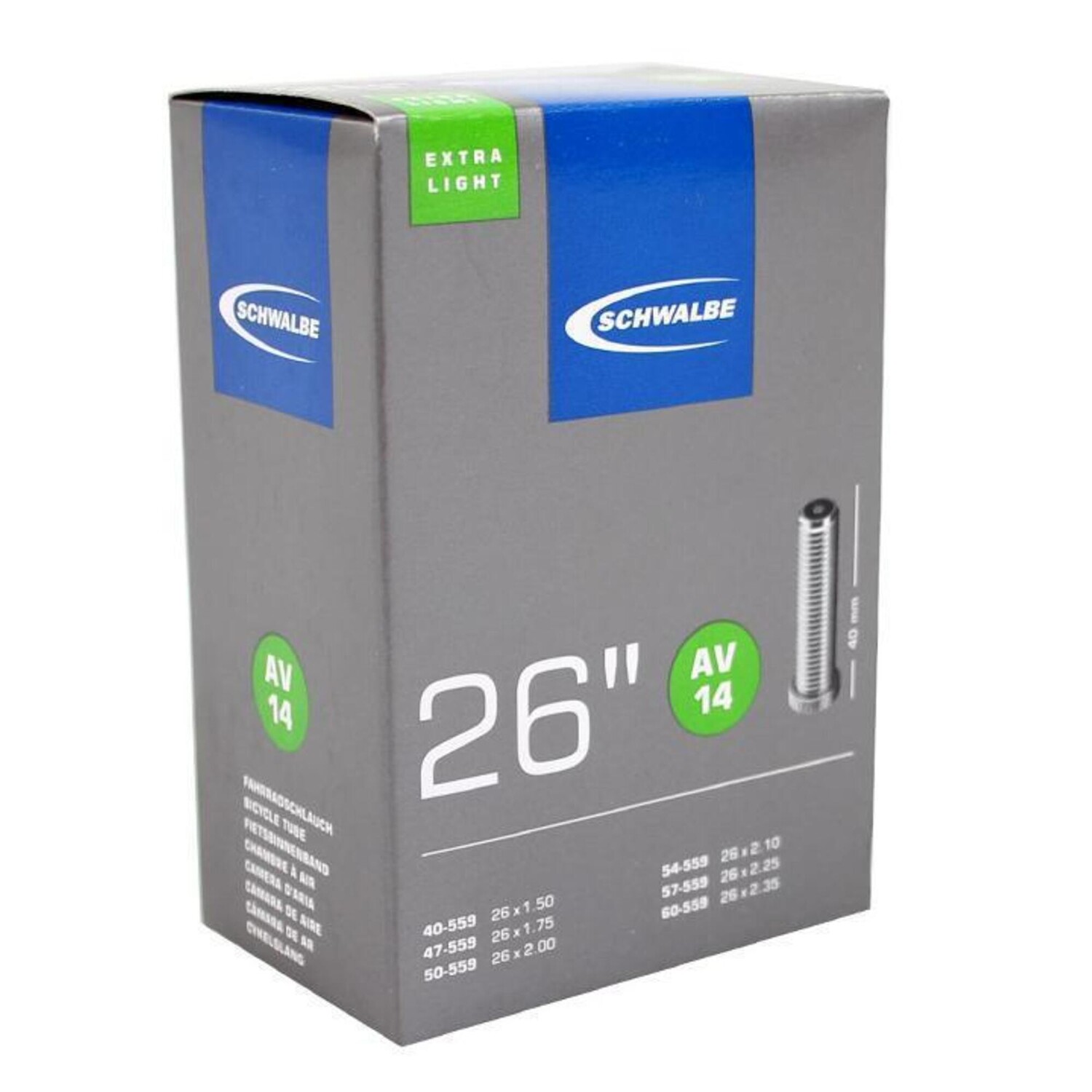 

Шланг Schwalbe № 14 X - Light 26 - дюймовый 40 мм, черный