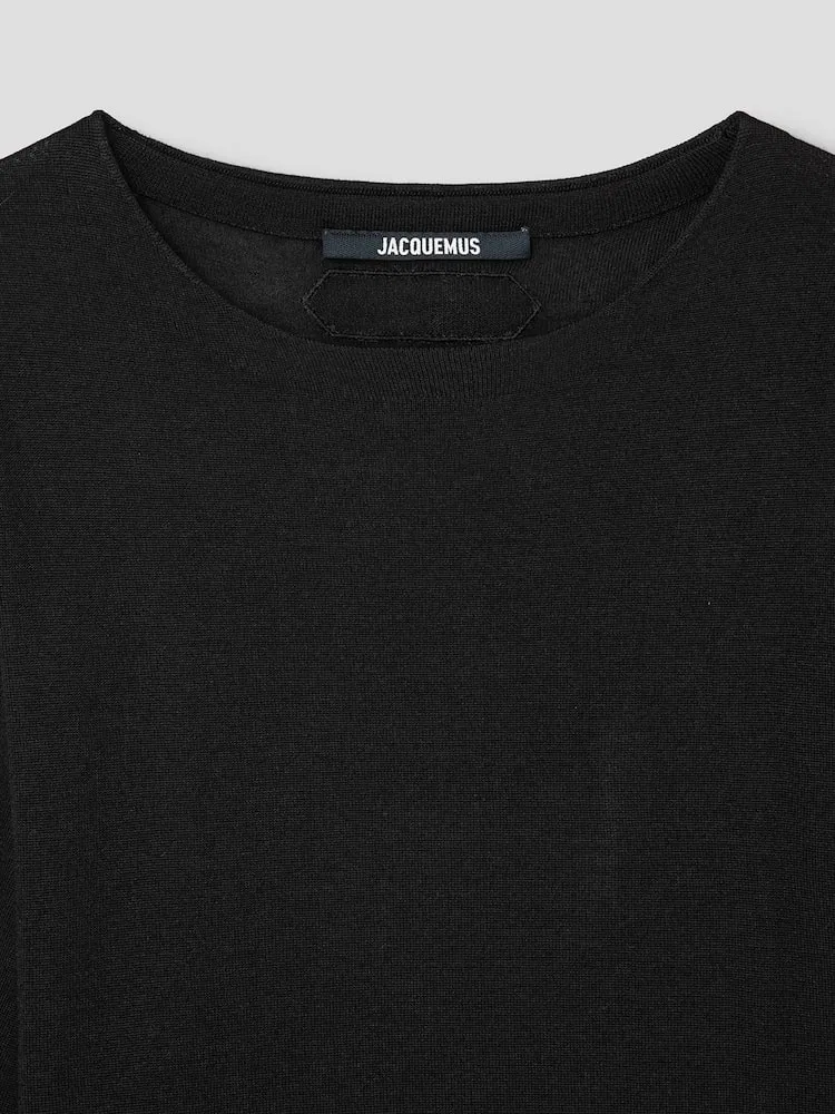 Свитер с расклешенными рукавами, модель Mananco JACQUEMUS, Black — фото 3