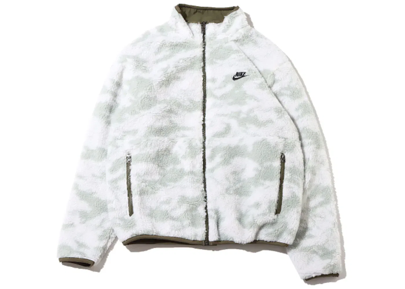 Мужская куртка с принтом Nike Sportswear Club Fleece Plus Reversible Winterized Top Jacket, Medium Olive/Black