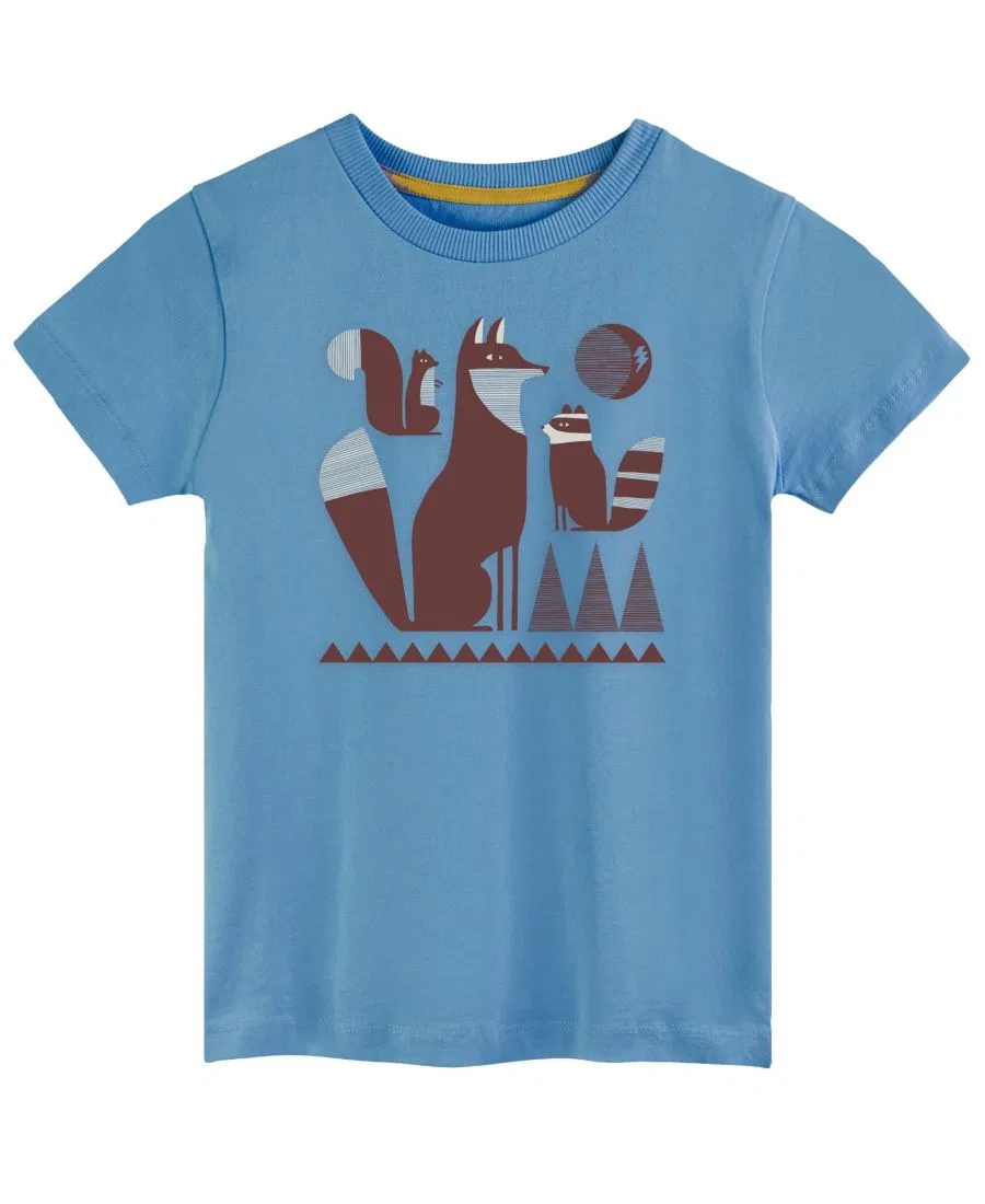 Футболка с длинным рукавом из органического хлопка с принтом Mightly, True Blue Crew On Chambray