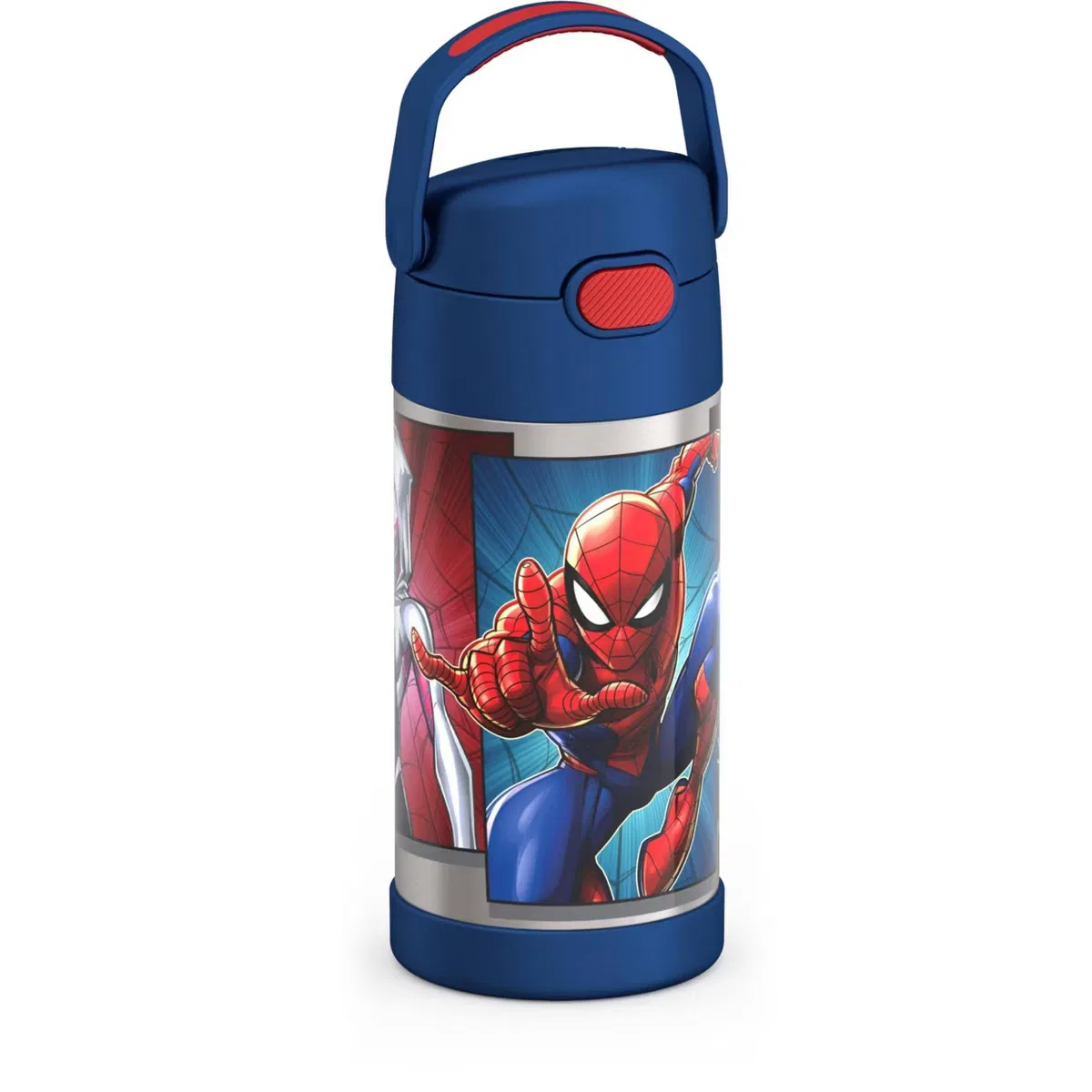Детская бутылка для воды 350 мл из нержавеющей стали с трубочкой FUNtainer Spider-Man Thermos, Spider-Man — фото 2