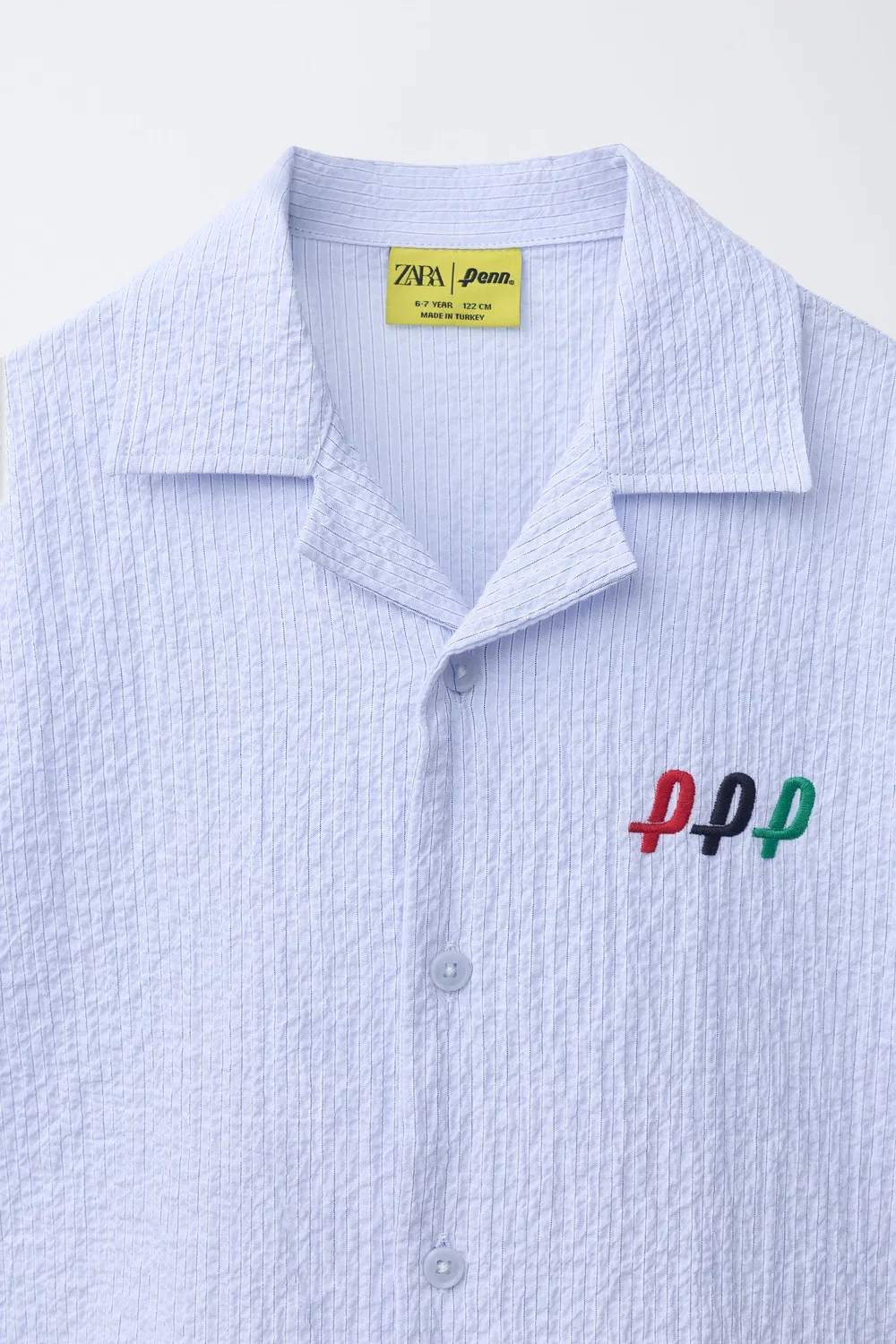 Полосатая фактурная рубашка PENN ZARA, Light Blue — фото 3