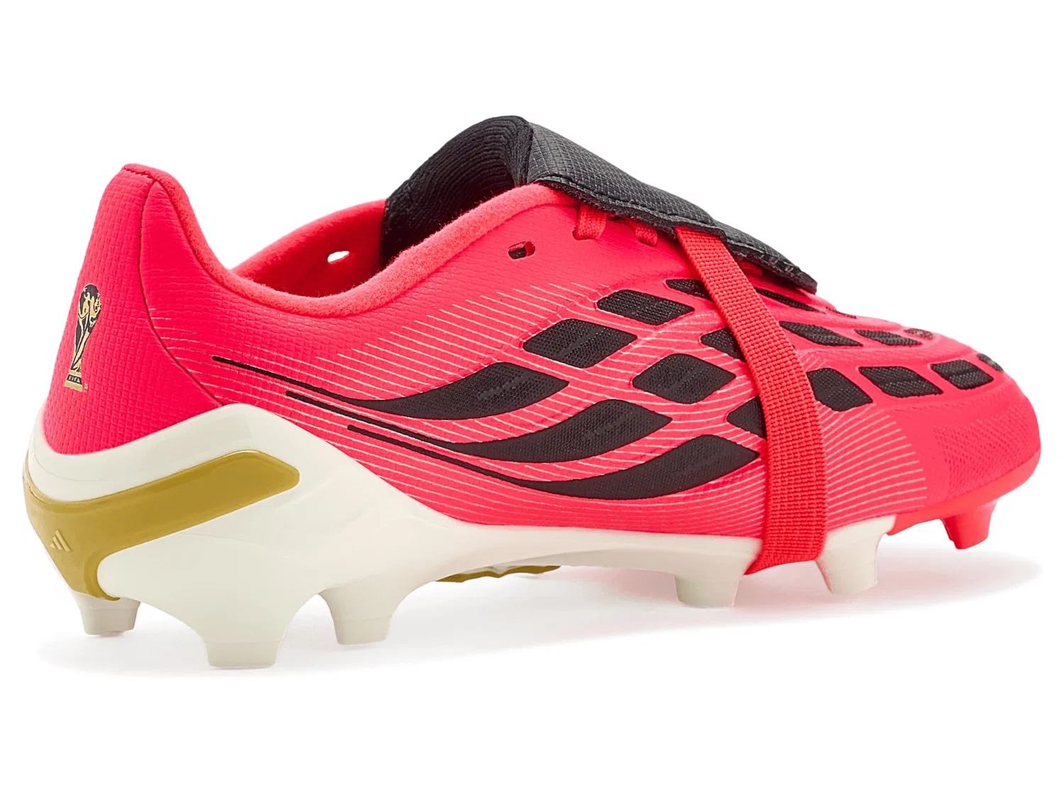 Бутсы Predator League Fold-Over Tongue Firm Ground Foot (для маленьких и больших детей) Adidas Kids, Solar Turbo/Thermal Chrome/Core Black — фото 4
