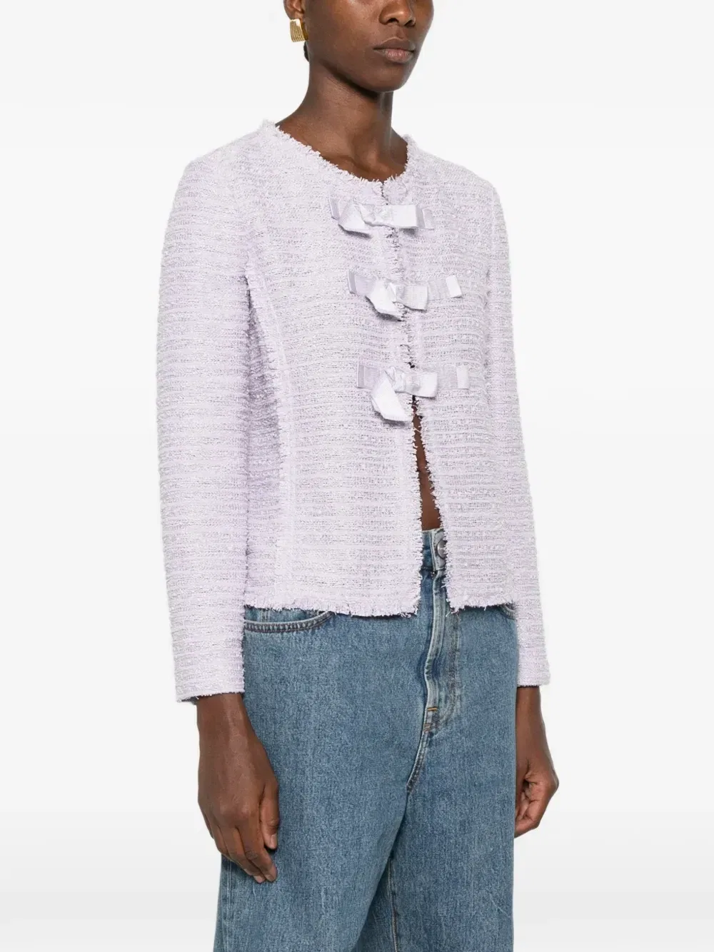 Куртка букле с бантом Emporio Armani, фиолетовый — фото 3