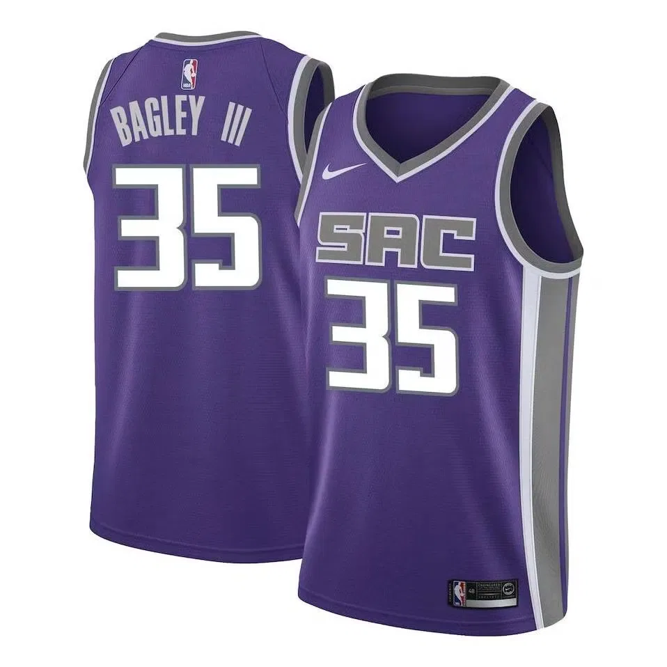 Джерси баскетбольное с принтом Sacramento Kings Marvin Bagley III 35 Nike, фиолетовый
