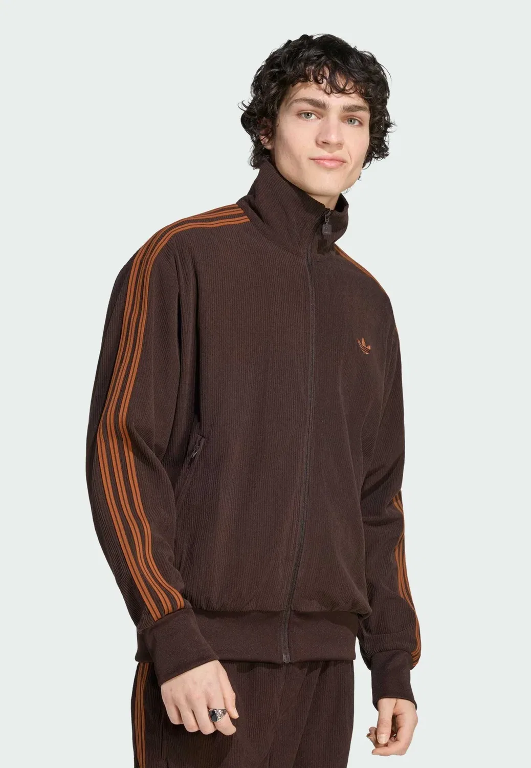 Вельветовая спортивная куртка Firebird - тренировочная куртка Adidas Originals, Aurora Coffee