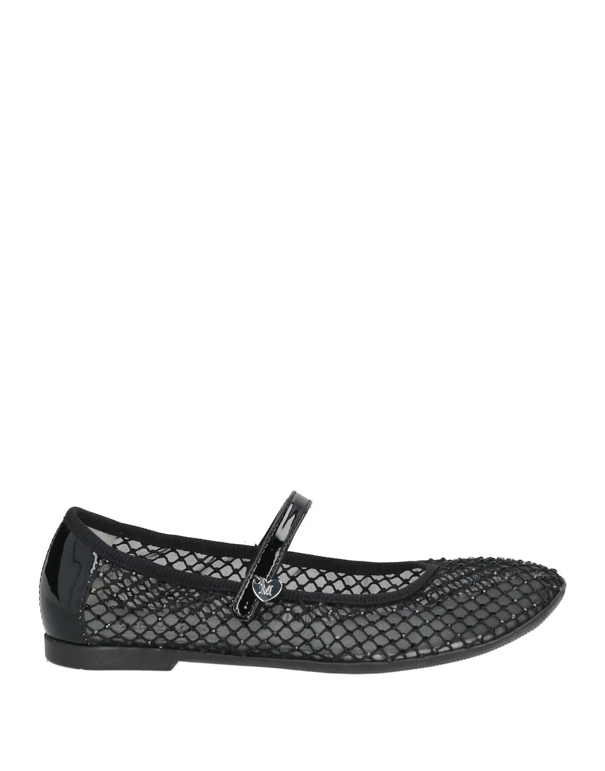 Детские балетки для девочек с кристаллами Mary Jane Flats Monnalisa, черный
