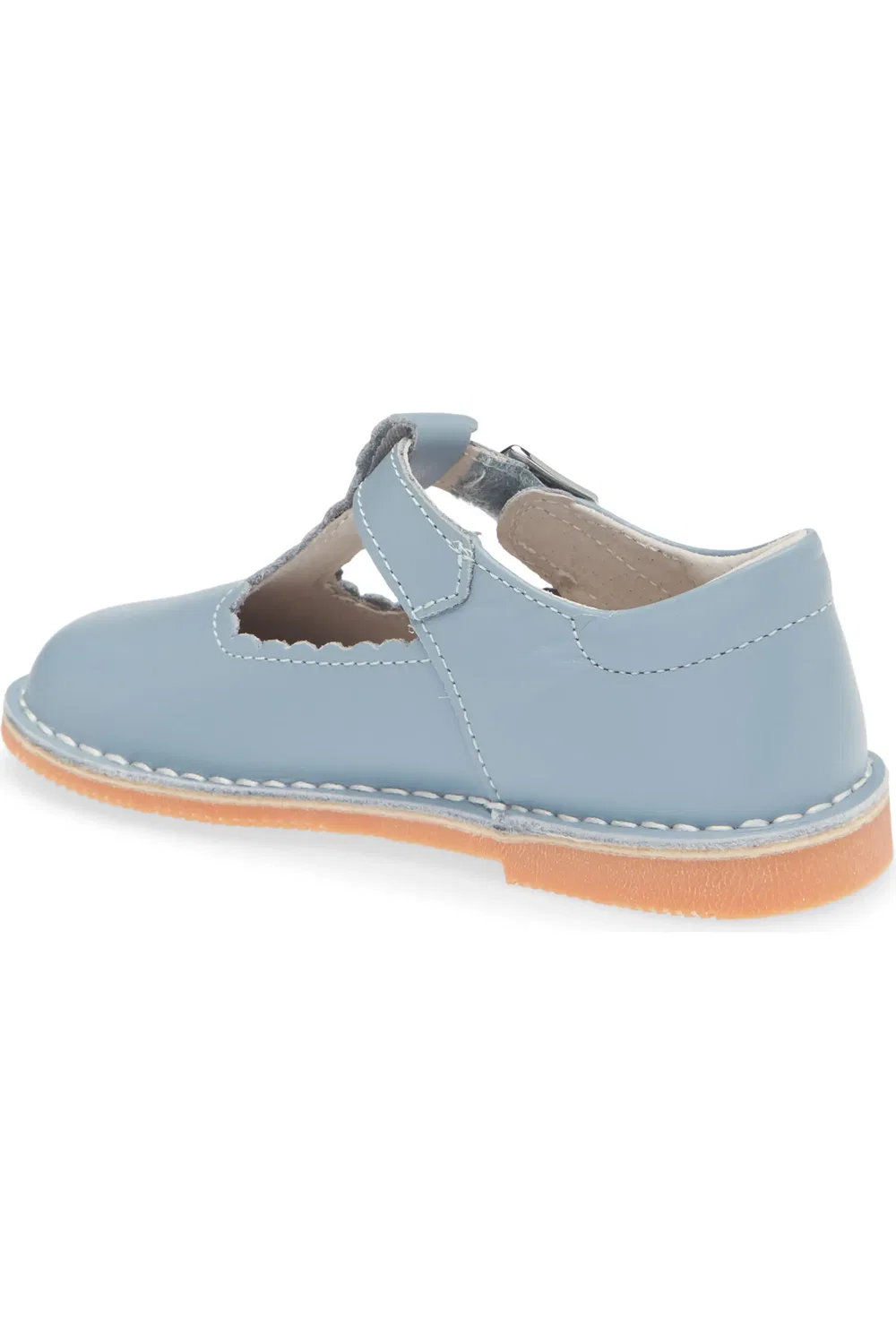 Туфли детские с T-образным ремешком Selina Scallop L'AMOUR, Dusty Blue — фото 2
