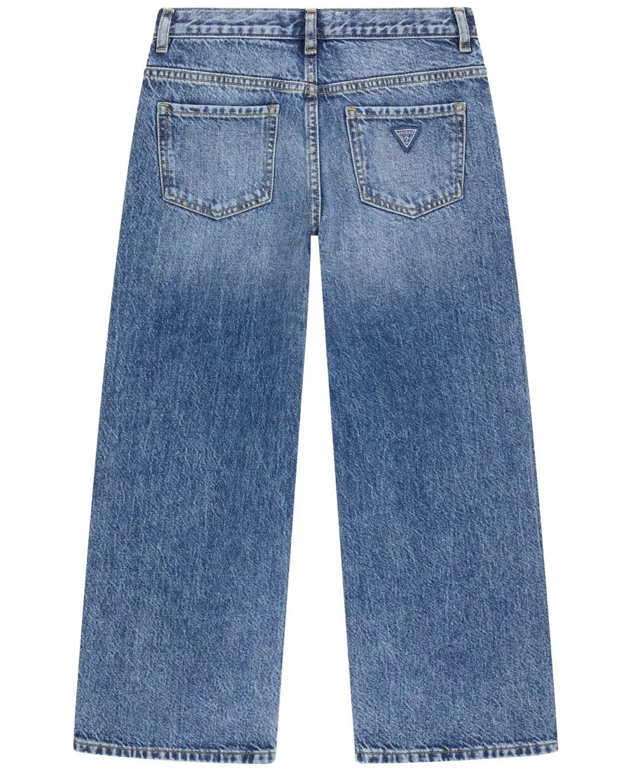 Джинсы свободного кроя с вышивкой стразами Rhinestone Denim Jeans GUESS, Blue — фото 2