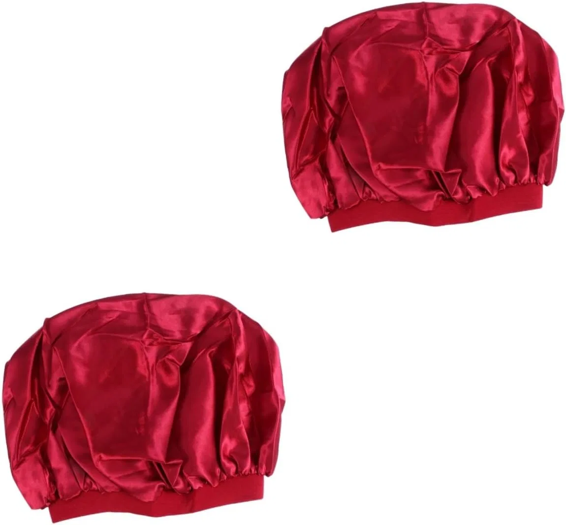 Шапочка для душа Satin Bonnet Elastic Satin Turban Silk Cap, 7LiuYueFei6, набор 2 шт