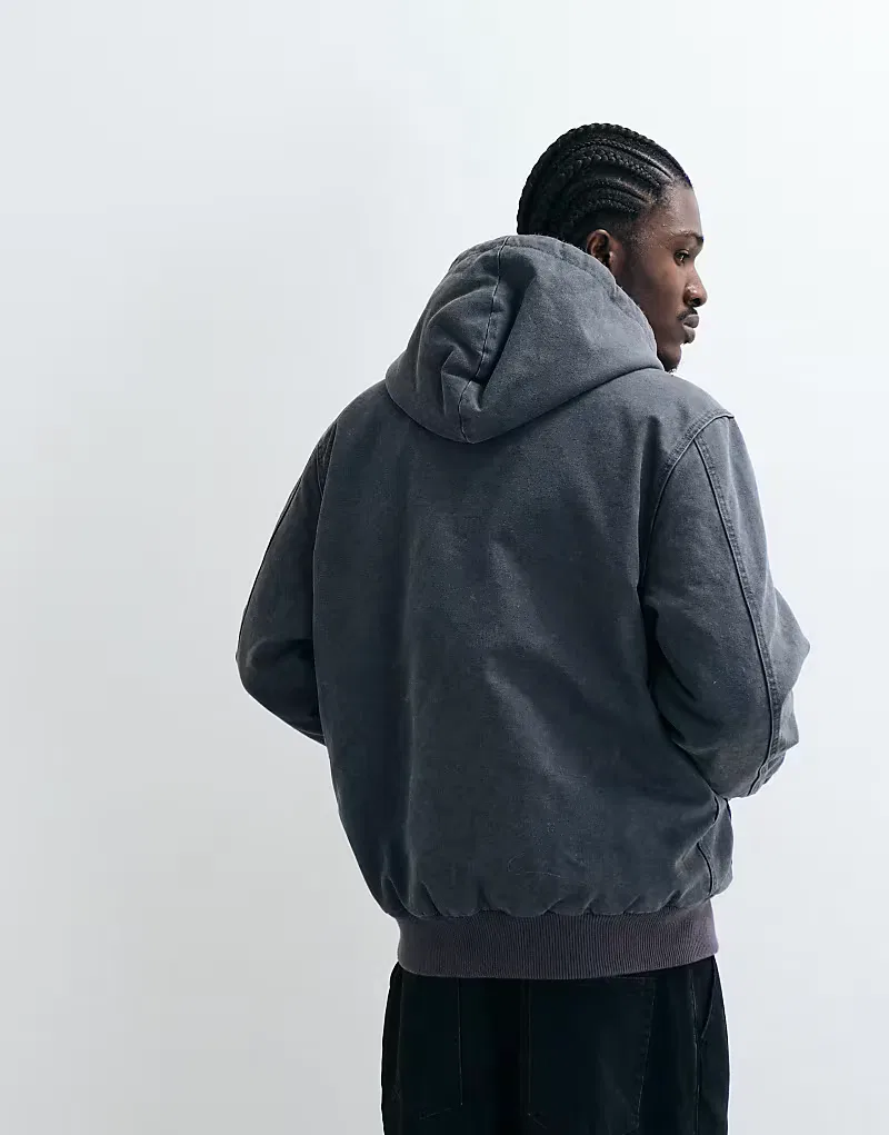 Куртка Levi's Workwear Potero из выстиранного денима с капюшоном, камуфляжно-зеленый — фото 4
